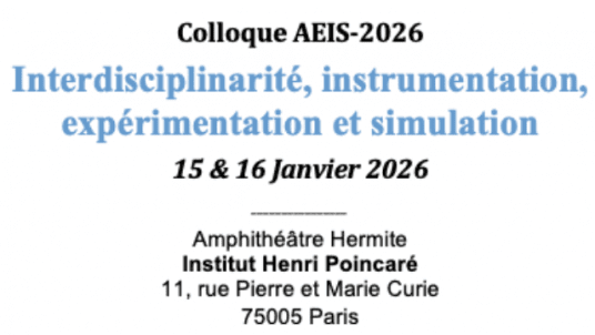 Colloque AIES 2026 : interdisciplinarité, instrumentation, expérimentation et simulation